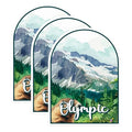 (3 Pack) Olympic National Park Decals - Marmot Stickers - Mountain Laptop Decals - 3 Inches On Longest Side - Easy Peel & Apply - Made in USA - 3MCS0420
