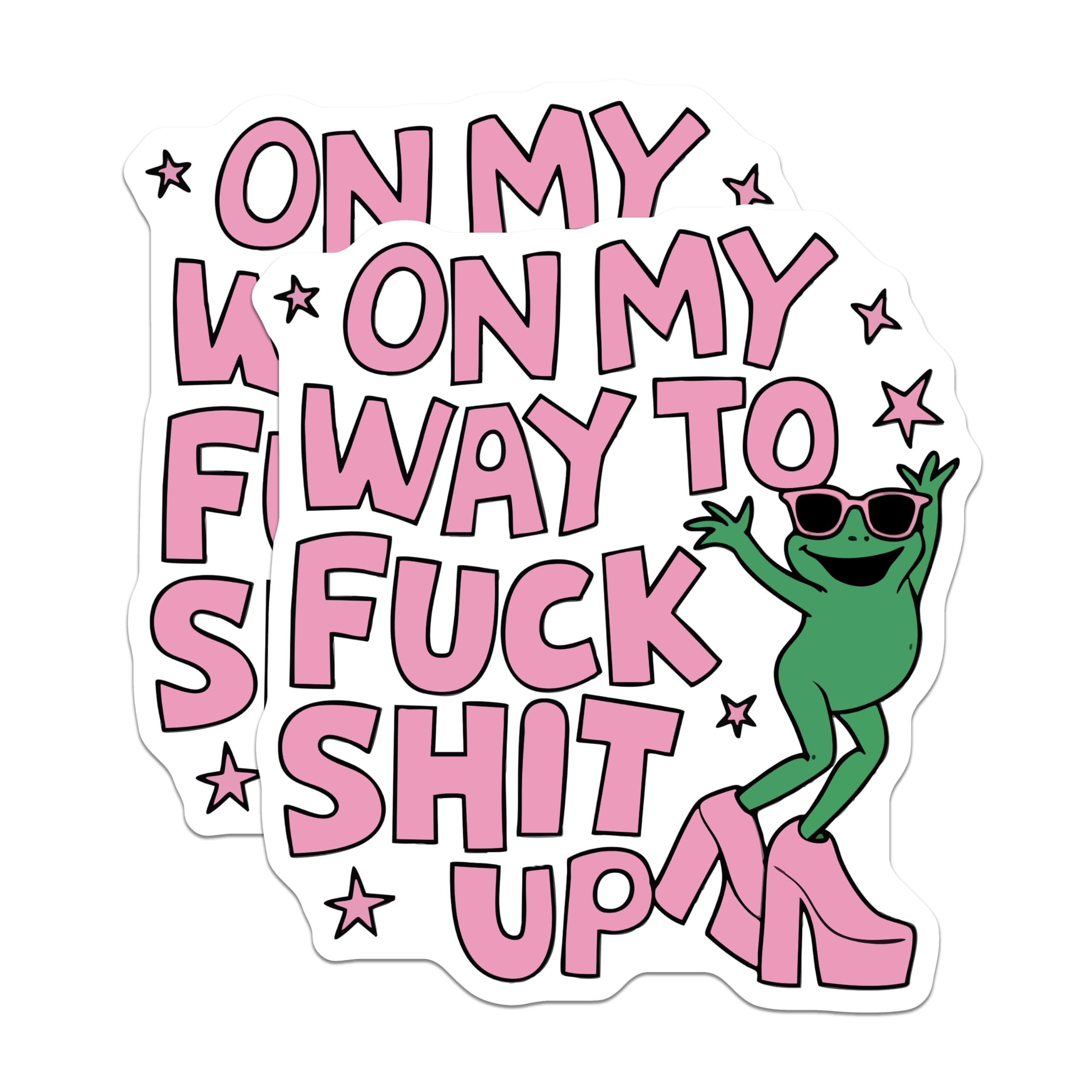 (2 Pack) Funny Frog Magnets - Sassy Quote Refrigerator Magnets - Chaotic Energy Locker Decor - 5 Inches On Longest Side - Thick Durable Magnet - Made in USA - MAG23156