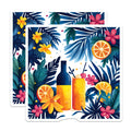 (2 Pack) Tropical Cocktail Magnets - Summer Drink Decor - Island Vibe Kitchen Art - 5 Inches On Longest Side - Thick Durable Magnet - Made in USA - MAG28947