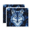 (2 Pack) Celestial Wolf Magnets - Night Sky Wolf Art - Cosmic Animal Decor Magnets - 5 Inches On Longest Side - Thick Durable Magnet - Made in USA - MAG38181