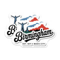 (2 Pack) Birmingham Alabama Magnets - Magic City Decor - Southern Souvenir Item - 5" On Longest Side - Premium Magnet - for Cars, Refrigerators, Toolboxes, Lockers - Made in USA - MAG17756