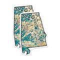 (2 Pack) Alabama State Magnets - Leopard Print Design - Distressed Abstract Art - 5 Inches On Longest Side - Thick Durable Magnet - Made in USA - MAG19186