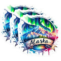 (3 Pack) Alaska Decals - Northern Lights Sticker - Mountain Adventure Stickers - 3 Inches On Longest Side - Easy Peel & Apply - Made in USA - 3MCS6033