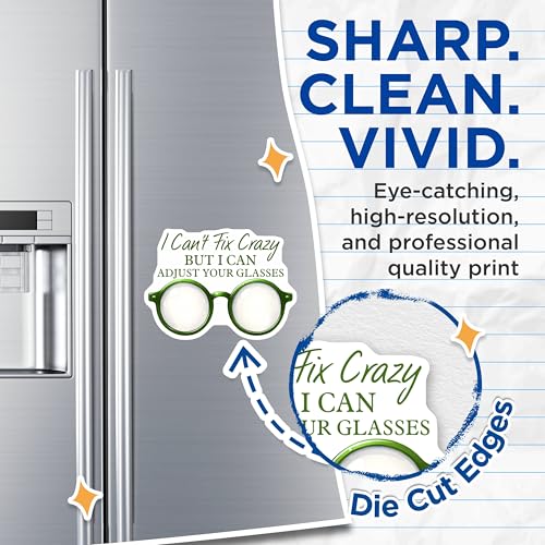 (2 Pack) I Can't Fix Crazy Magnets - Humorous Quote - Fun Office Decor - Eye Glasses Design - 5" On Longest Side - for Cars, Fridges, Toolboxes - Made in USA - MAG8087