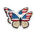 (2 Pack) American Flag Butterfly Magnets - Patriotic Monarch Decor - Distressed US Flag Pride - Independence Day Fridge Accent - 5" - Durable Magnet - Made in USA - MAG37458