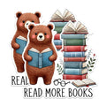 (2 Pack) Cute Bear Reading Magnets - Inspirational Book Magnets - Read More Books Home Office Decor Magnets- 5" On Longest Side - for Fridges, Toolboxes, Cars - Made in USA - MAG2750