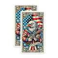 (2 Pack) Patriotic Eagle Stickers - American Eagle with Flag Stickers - Independence Day Stickers - 5" On Longest Side - Sticks to Smooth Flat Surfaces - Made in USA - BMCS5527