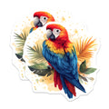 (2 Pack) Vibrant Macaw Magnets - Tropical Parrot Decor - Exotic Bird Refrigerator Art - 5 Inches On Longest Side - Thick Durable Magnet - Made in USA - MAG29429