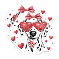 (2 Pack) Dalmatian Dog Heart Sunglasses Stickers - Cute Valentine Dog - Love Puppy Stickers - 5" On Longest Side - Sticks to Smooth Flat Surfaces - Made in USA - BMCS5885
