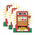(3 Pack) Slot Machine Decals - Lucky Win Stickers - Casino Decor- 3 Inches On Longest Side - Easy Peel & Apply - Made in USA - 3MCS5489