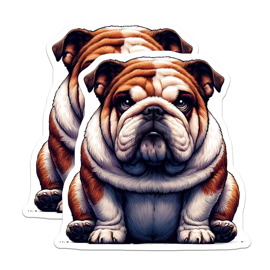 (2 Pack) Bulldog Magnets - Funny Dog Magnets - Cute Animal Fridge Decor - 5" On Longest Side - Premium Magnet - for Cars, Refrigerators, Toolboxes, Lockers - Made in USA - MAG14814