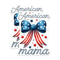 (2 Pack) American Mama Stickers - Patriotic Bow - Independence Day Decal - 5" On Longest Side - Sticks to Smooth Flat Surfaces - Made in USA - BMCS7439