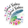 (2 Pack) Spread Kindness Magnets - Floral Feather Refrigerator Decor - Inspirational Quote Boho Vibe Home Office Accent - 5 Inches On Longest Side - Thick Durable Magnet - Made in USA - MAG38011