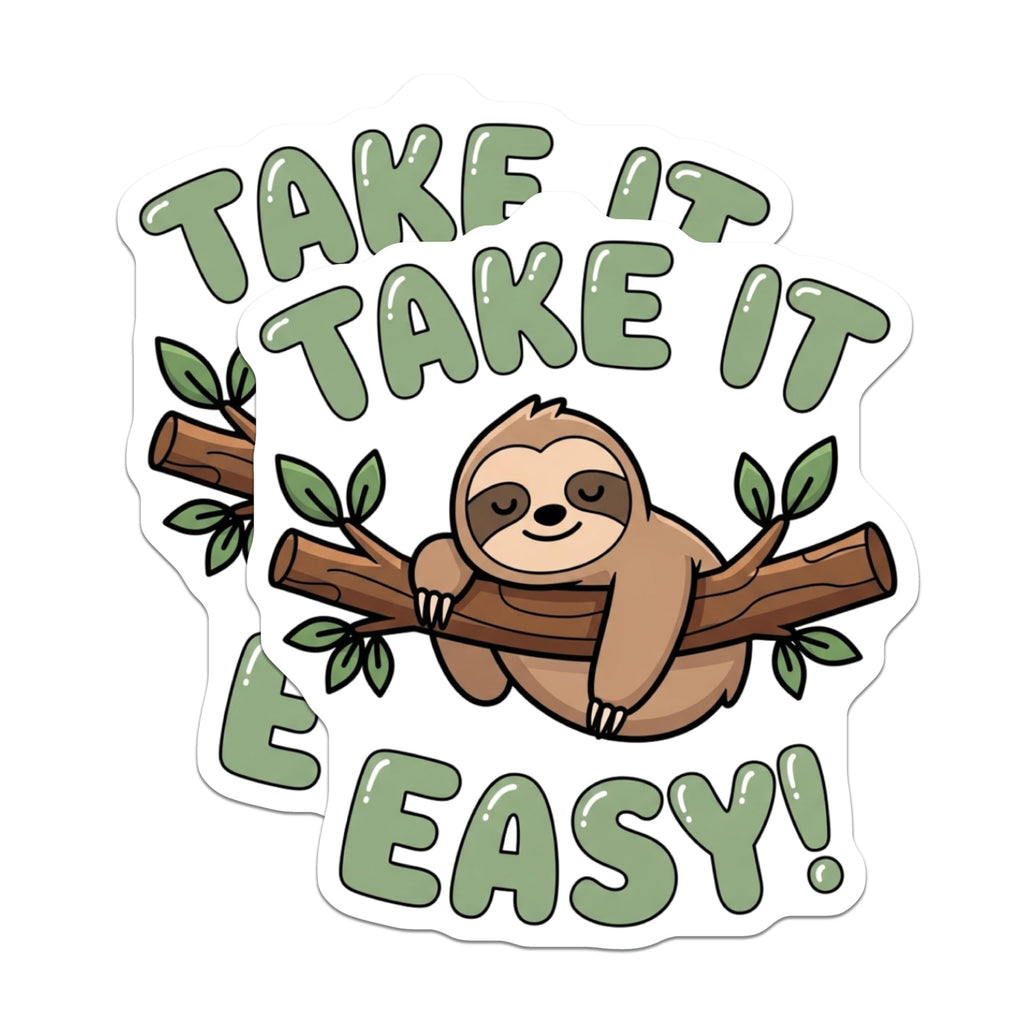 (2 Pack) Sloth Magnets - Take It Easy Sloth - Relaxing Animal Decor - Funny Refrigerator Art - 5 Inches On Longest Side - Thick Durable Magnet - Made in USA - MAG22108