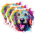 (3 Pack) Colorful Dog Decals - Art Dog Stickers - Laptop Decals - 3 Inches On Longest Side - Easy Peel & Apply - Made in USA - 3MCS0755