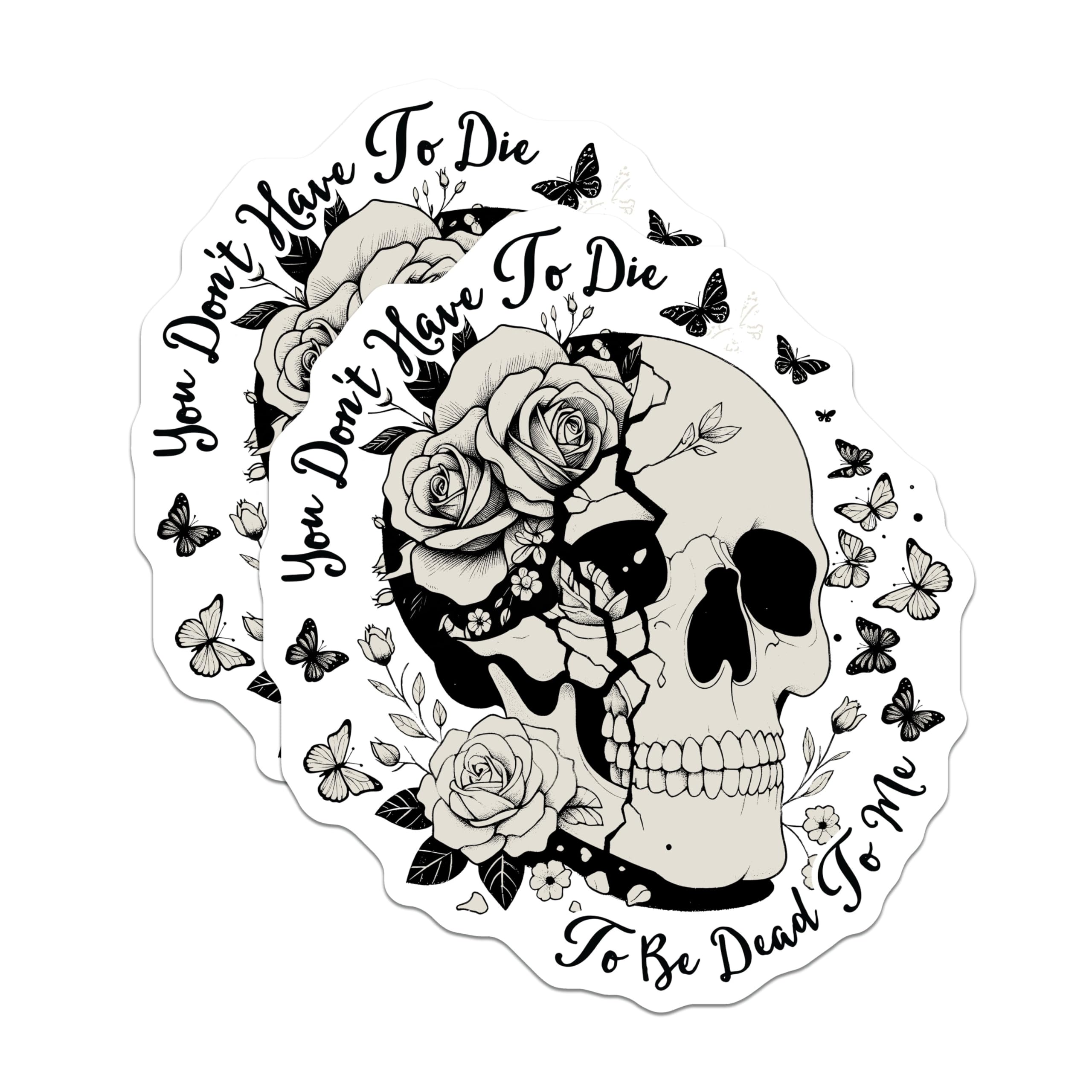 (2 Pack) Skull Floral Magnets - Gothic Decor - Motivational Quote Home Decor - 5" On Longest Side - for Cars, Fridges, Toolboxes - Made in USA - MAG7390