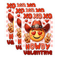 (3 Pack) Howdy Valentine Decals - Cowboy Emoji - XO Laptop Decals - 3 Inches On Longest Side - Easy Peel & Apply - Made in USA - 3MCS1919