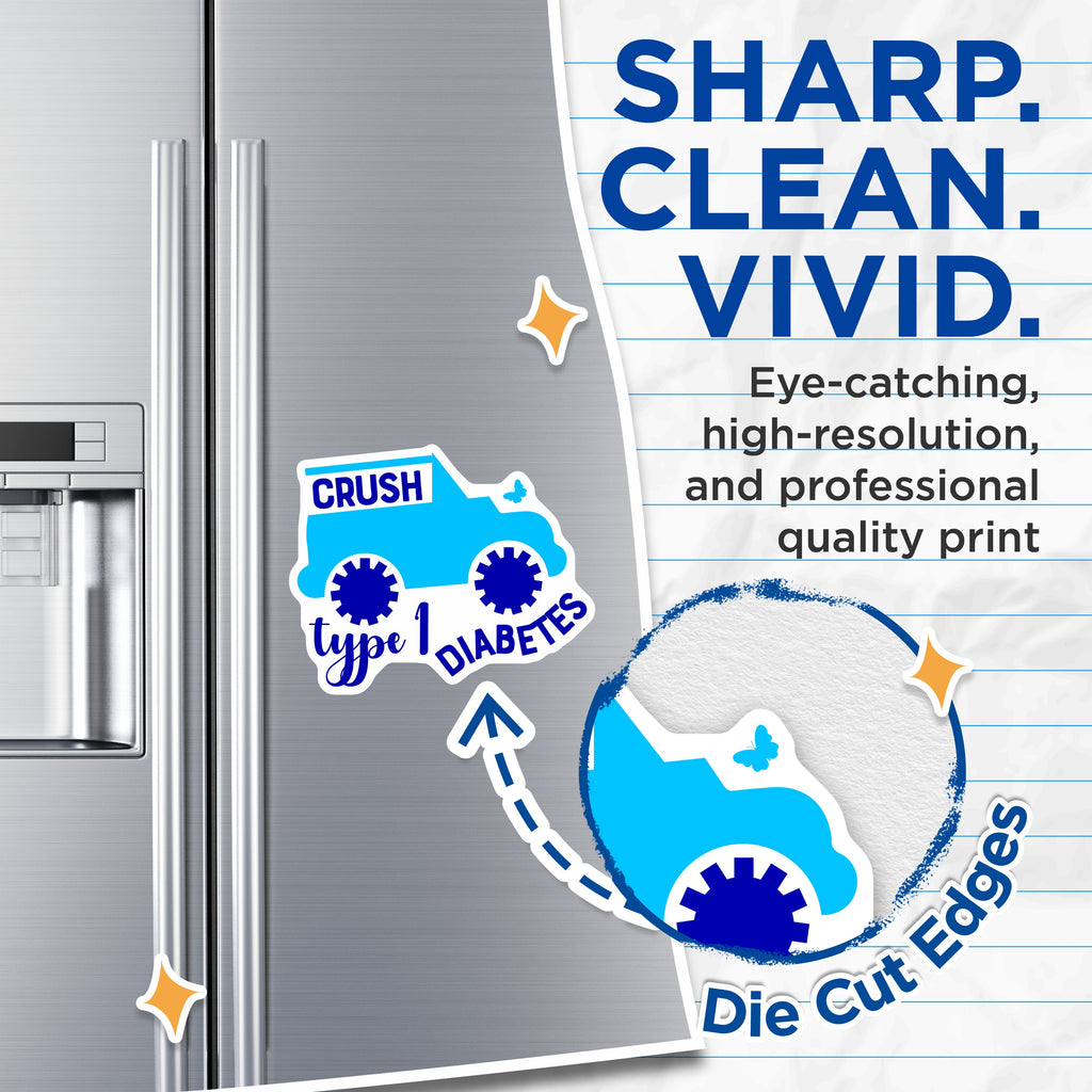(2 Pack) Type 1 Diabetes Magnets - T1D Awareness Support - Insulin Dependent Warrior - Medical Alert Reminder - 5 Inches On Longest Side - Thick Durable Magnet - Made in USA - MAG38458