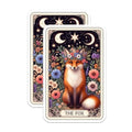 (2 Pack) The Fox Stickers - Floral Fox Art - Moon and Stars Fox - Boho Animal Fox - Celestial Fox - 5" On Longest Side - Sticks to Smooth Flat Surfaces - Made in USA - BMCS5412