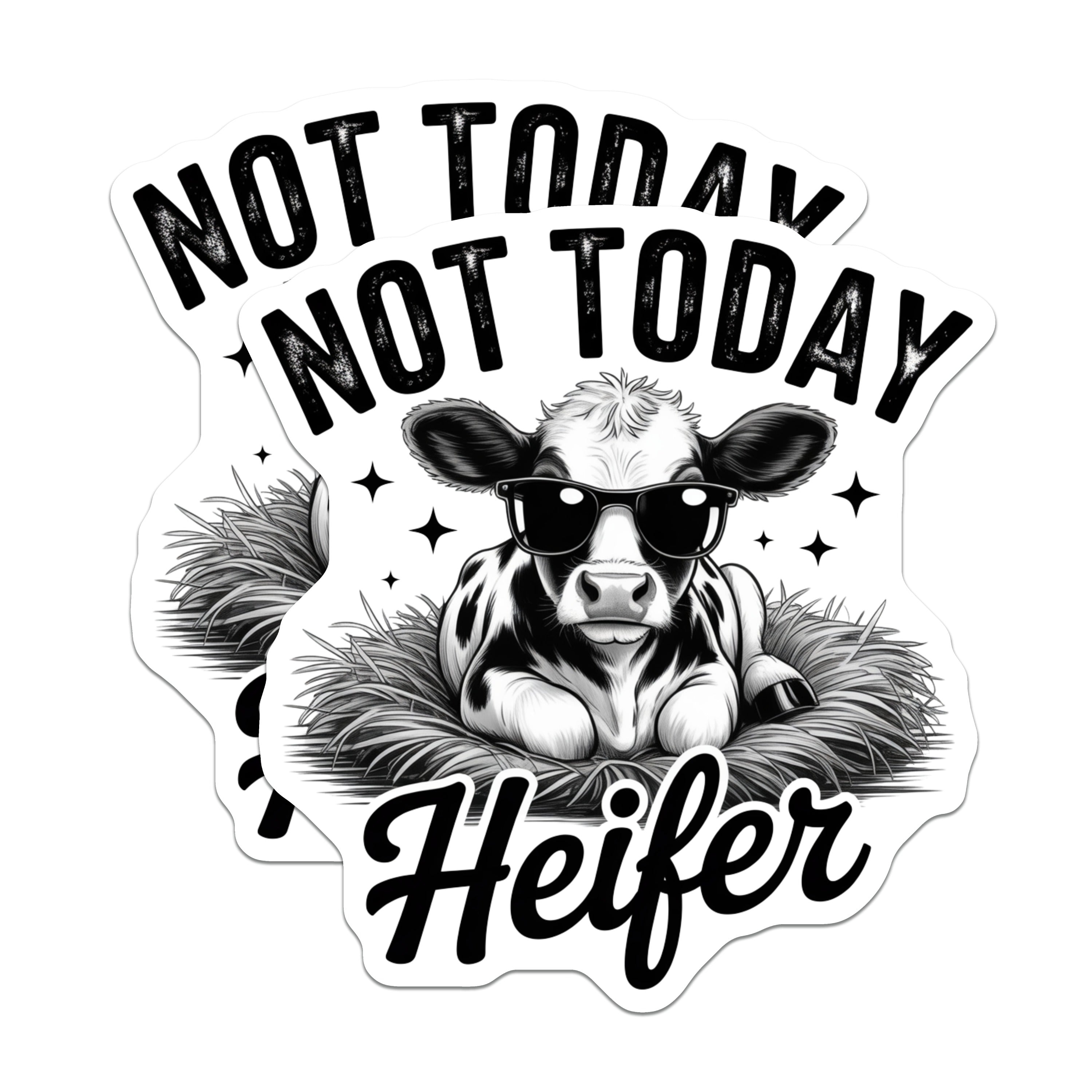 (2 Pack) Not Today Heifer Magnets - Funny Sarcastic Cow Magnets - Humorous Farm Animal Decor - Refrigerator Decorations for Her - 5" - Durable Magnet - Made in USA - MAG37102