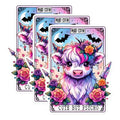 (3 Pack) Mad Cow Decals - Cute but Psycho - Laptop Decal - 3 Inches On Longest Side - Easy Peel & Apply - Made in USA - 3MCS1379