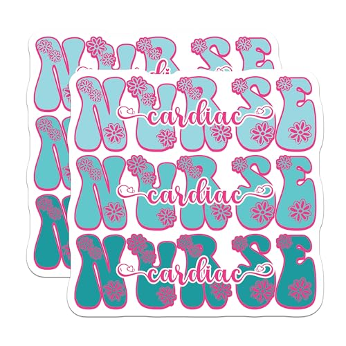 (2 Pack) Nurse Magnets Magnets - Cardiac Nurse Decor - Medical Professional Gifts - 5" On Longest Side - Made in USA - Sticks to Refrigerators & Metal Surfaces - MAG9131
