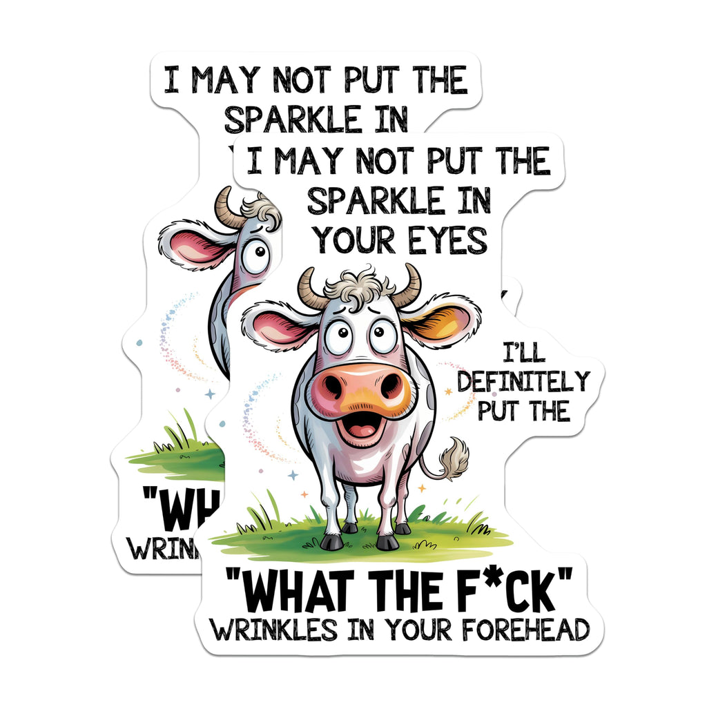 (2 Pack) Funny Cow Magnets - Sarcastic Quote - Rude Humor Fridge Magnets - 5" On Longest Side - Premium Magnet - for Cars, Refrigerators, Toolboxes, Lockers - Made in USA - MAG14920