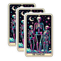 (3 Pack) Tarot Card Decals - Skeletons The Familiar - Laptop Decals - 3 Inches On Longest Side - Easy Peel & Apply - Made in USA - 3MCS4174