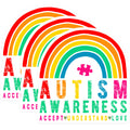 (3 Pack) Autism Awareness Decals - Rainbow Puzzle Piece - Laptop Decal - 3 Inches On Longest Side - Easy Peel & Apply - Made in USA - 3MCS2591