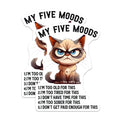 (2 Pack) Grumpy Cat Five Moods Magnets - Sarcastic Humor Decor - Relatable Work Quote Fridge Accessory - 5 Inches On Longest Side - Thick Durable Magnet - Made in USA - MAG38037