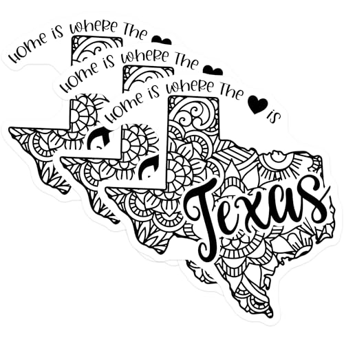 (3 Pack) Texas Home Decals - State Pride - Texas Love Stickers - 3 Inches On Longest Side - Easy Peel & Apply - Made in USA - 3MCS7857