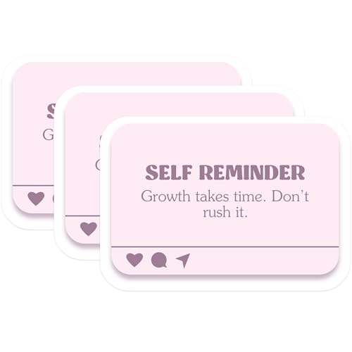 (3 Pack) Self Reminder Decals - Growth Takes Time - Motivational Decals - 3 Inches On Longest Side - Easy Peel & Apply - Made in USA - 3MCS7091