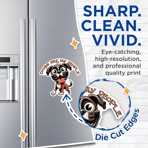 (2 Packs) Dogs are My People Boxer Magnets - Funny Exciting Boxer Dog Breed Magnets - 5 Inches On Longest Side - Premium Magnet - for Fridges, Toolboxes, Cars - Made in USA - MAG2402