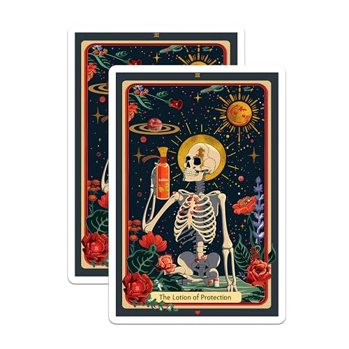 (2 Pack) Lotion of Protection Design Magnet - Cosmic Skeleton Art - 5" On Longest Side - Sticks to Smooth Flat Surfaces - Made in USA - MAG10009