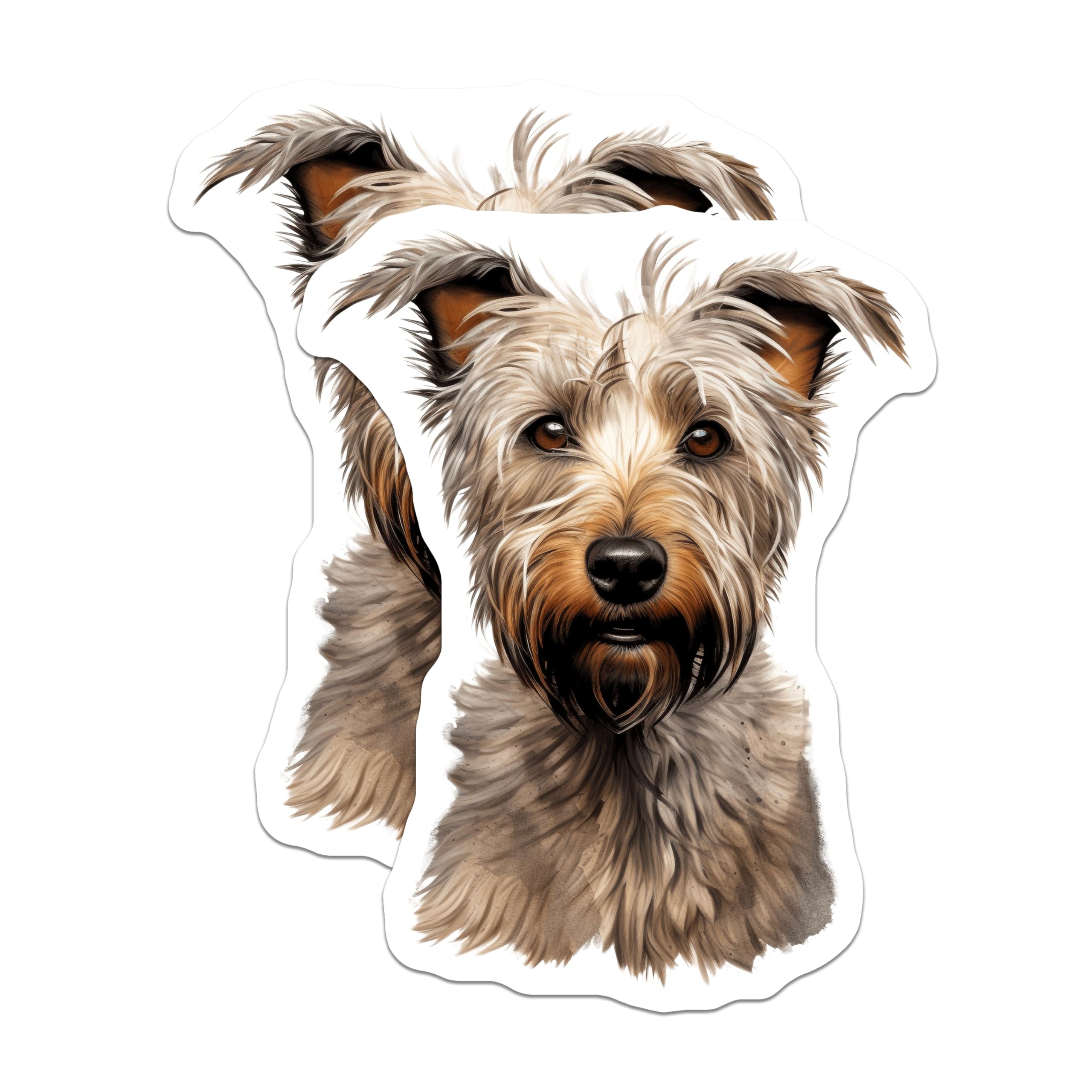 (2 Pack) Terrier Dog Magnets - Pet Lover Decor - Dog Mom Accessory - 5 Inches On Longest Side - Thick Durable Magnet - Made in USA - MAG30435