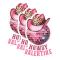(3 Pack) Howdy Valentine Decals - Pink Cowboy Hat - Disco Ball Stickers - 3 Inches On Longest Side - Easy Peel & Apply - Made in USA - 3MCS1921
