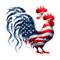 (2 Pack) American Flag Rooster Magnets - Patriotic Bird Decor - USA Independence Day - Farmhouse Kitchen Magnets - 5" On Longest Side - for Cars, Fridges, Toolboxes - Made in USA - MAG7085