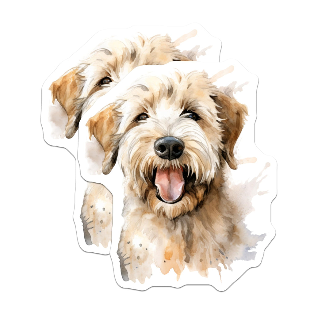 (2 Pack) Goldendoodle Magnets - Watercolor Dog Art - Happy Pet Decor - 5 Inches On Longest Side - Thick Durable Magnet - Made in USA - MAG23966