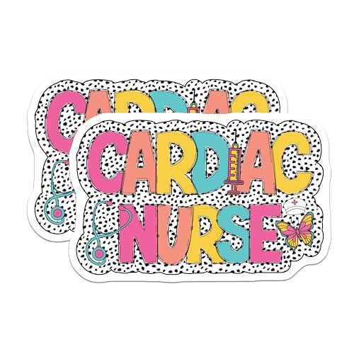 (2 Pack) Cardiac Nurse Magnets Magnets - Medical Professional - Nurse Appreciation - 5" On Longest Side - Made in USA - Sticks to Refrigerators & Metal Surfaces - MAG9138
