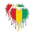 (2 Pack) Guinea Flag Heart Magnets - Guinean Pride - Country Flag Decor - 5" On Longest Side - Premium Magnet - for Cars, Refrigerators, Toolboxes, Lockers - Made in USA - MAG17217