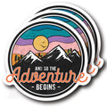 (3 Pack) and So The Adventure Begins Sticker - Outdoorsman Outdoor Hiking Hiker - Love Adventure - 4" - Made in USA - FBABMCS028