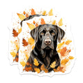 (2 Pack) Black Labrador Retriever Magnets - Autumn Dog Decor - Fall Season Pet Accessory - 5 Inches On Longest Side - Thick Durable Magnet - Made in USA - MAG25852