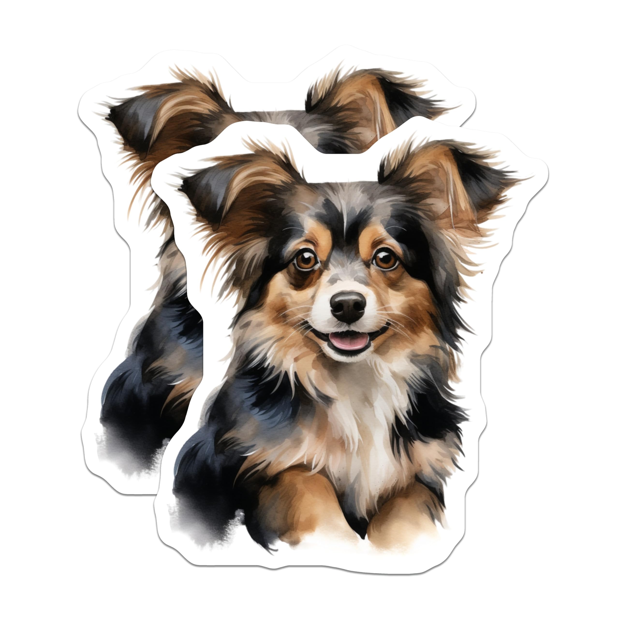 (2 Pack) Adorable Dog Magnets - Watercolor Pet Art - Fluffy Animal Refrigerator Magnets - Dog Mom Kitchen Decor - 5 Inches On Longest Side - Thick Durable Magnet - Made in USA - MAG26523