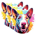 (3 Pack) Bull Terrier Decals - Colorful Dog Art - Laptop Decal - 3 Inches On Longest Side - Easy Peel & Apply - Made in USA - 3MCS0671