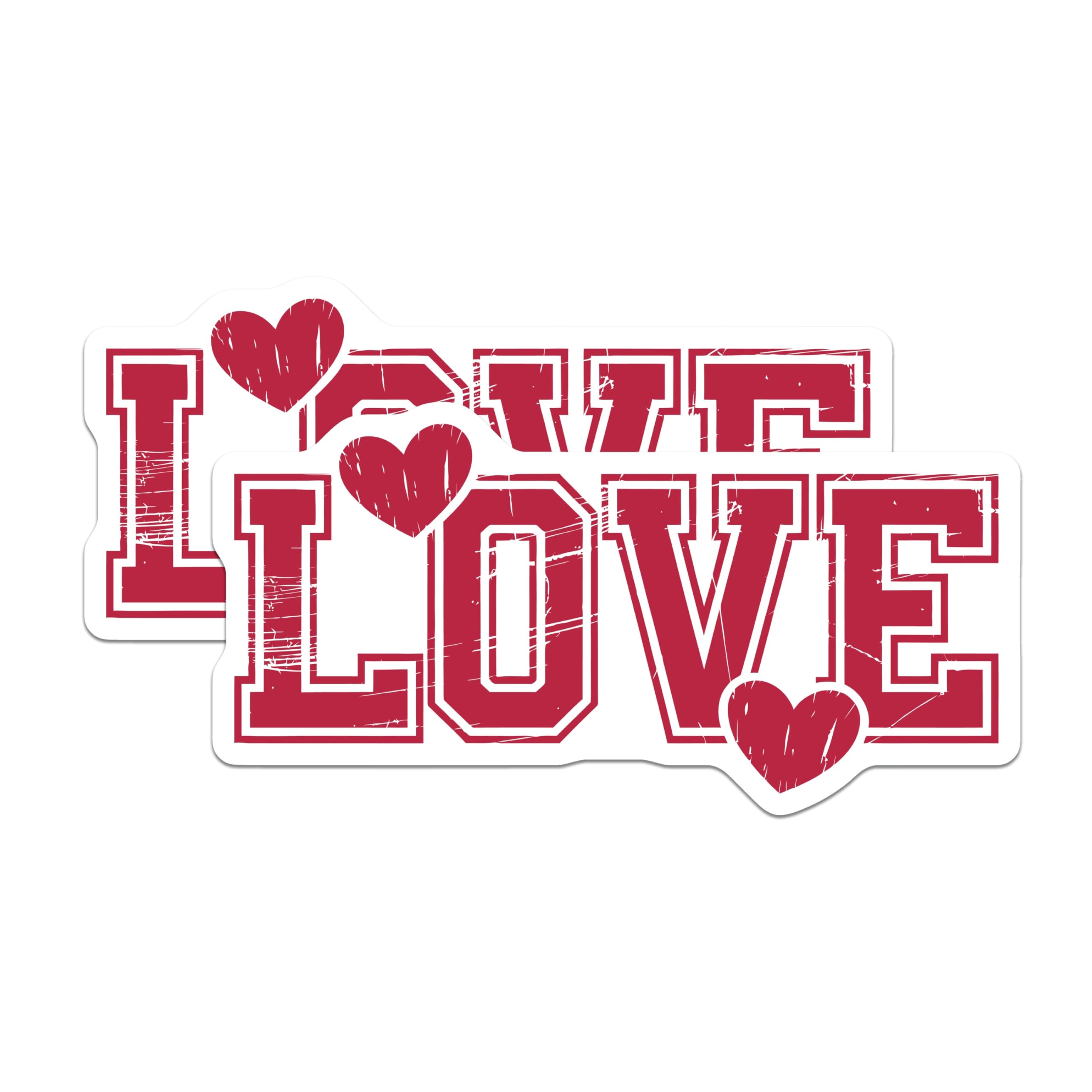 (2 Pack) Love Heart Magnets - Red Hearts - Valentine's Decor - 5" On Longest Side - Premium Magnet - for Cars, Refrigerators, Toolboxes, Lockers - Made in USA - MAG15676