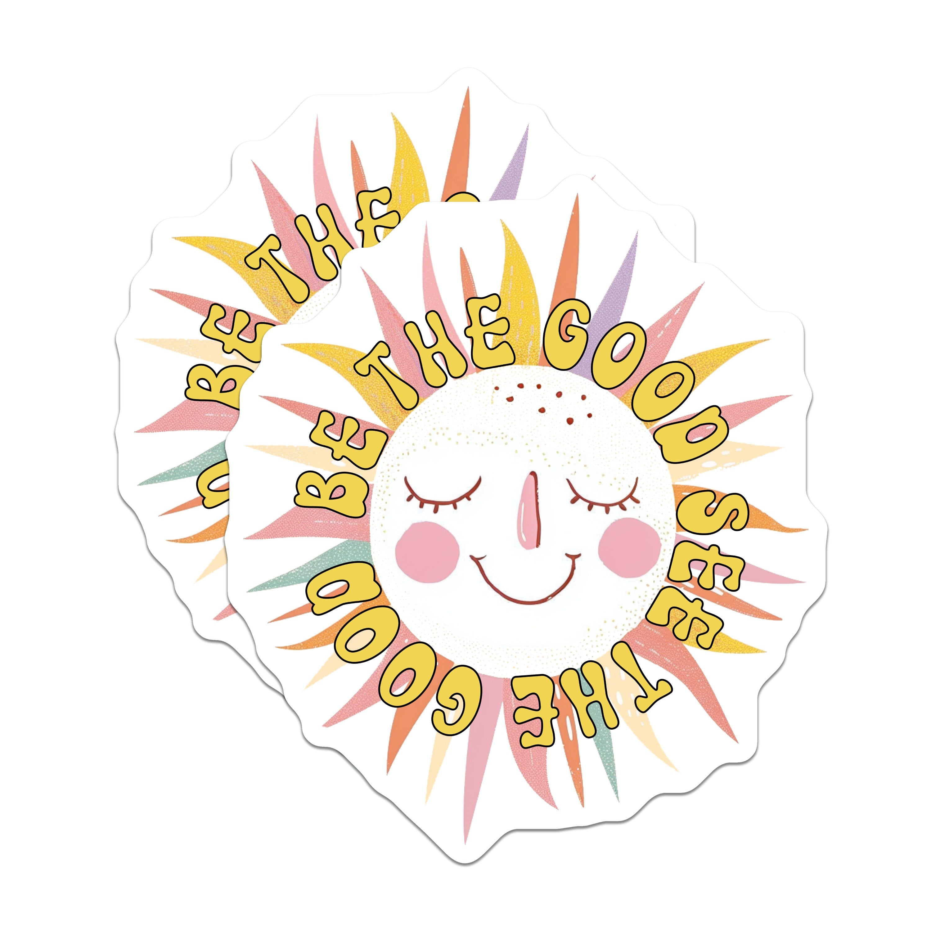 (2 Pack) Be The Good See The Good Magnets - Positive Vibes Retro Sun Aesthetic - Inspirational Decor for Fridge Locker - 5 Inches On Longest Side - Thick Durable Magnet - Made in USA - MAG36646