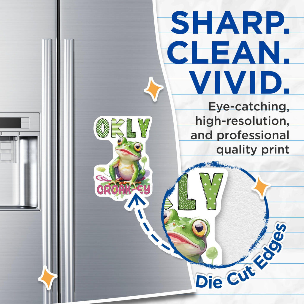 (2 Pack) Okly Croakey Magnets - Funny Frog Decor - Novelty Refrigerator Magnets - 5" On Longest Side - Premium Magnet - for Cars, Refrigerators, Toolboxes, Lockers - Made in USA - MAG16629