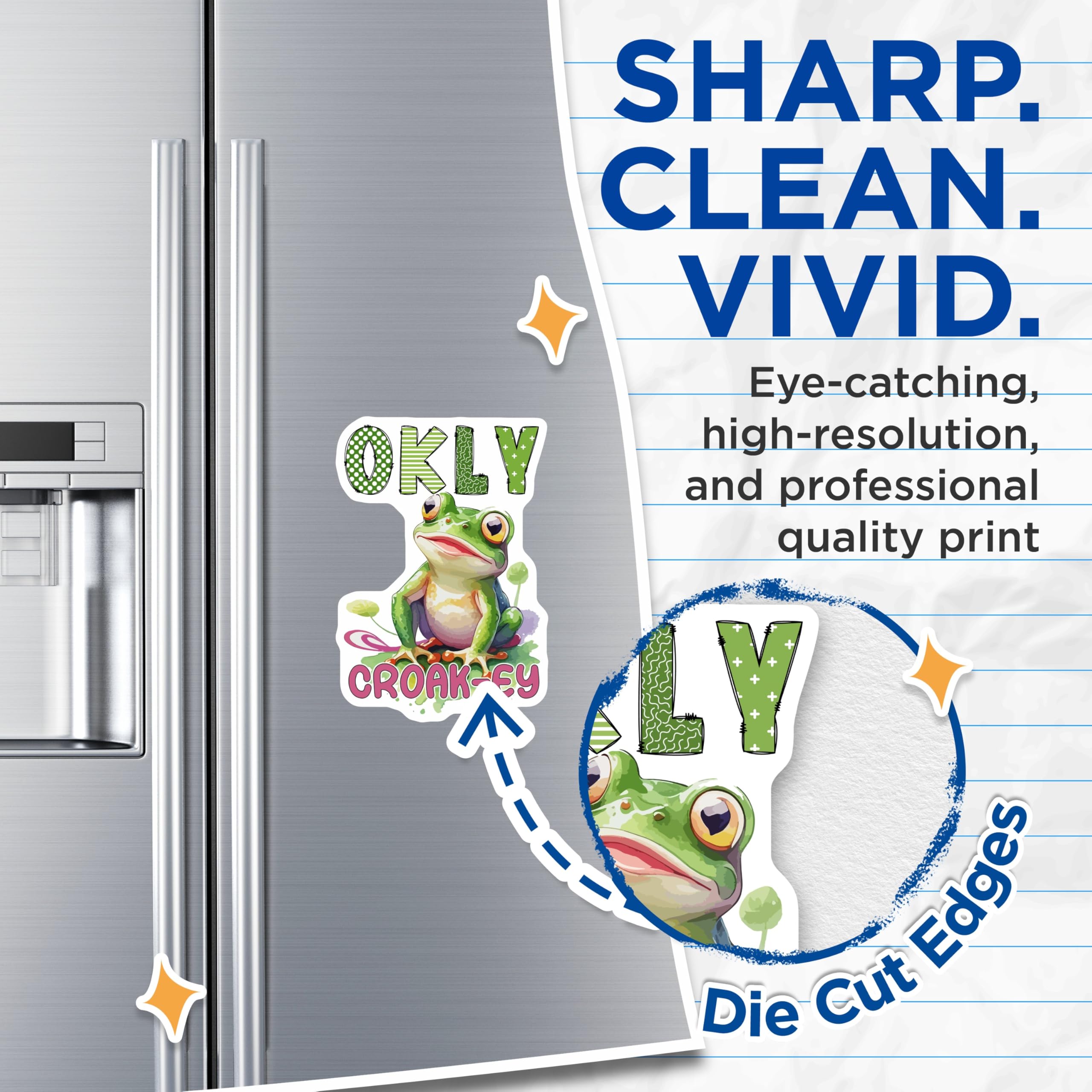 (2 Pack) Okly Croakey Magnets - Funny Frog Decor - Novelty Refrigerator Magnets - 5" On Longest Side - Premium Magnet - for Cars, Refrigerators, Toolboxes, Lockers - Made in USA - MAG16629