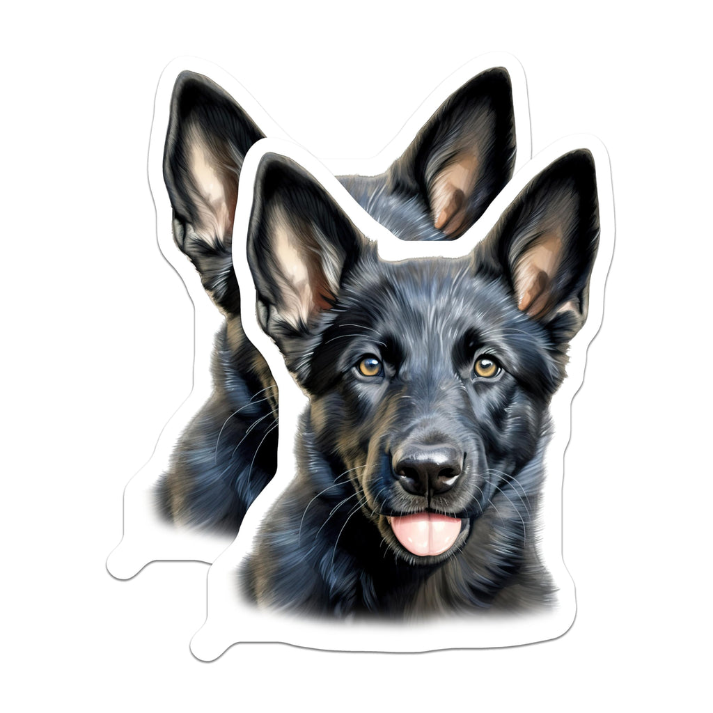 (2 Pack) Black German Shepherd Magnets - GSD Dog Breed Art - Animal Lover Refrigerator Magnet - Canine Companion Decor - 5 Inches On Longest Side - Thick Durable Magnet - Made in USA - MAG30016