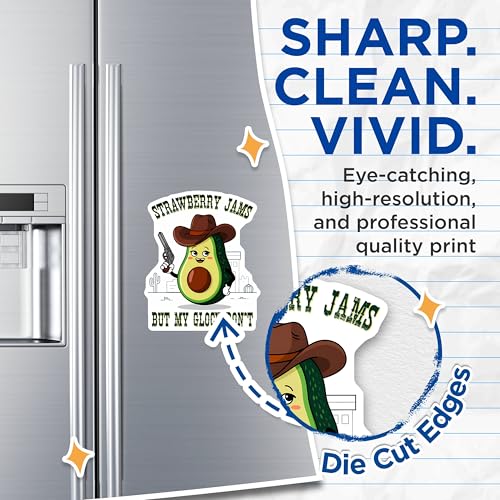 (2 Pack) Funny Avocado Magnets Magnets - Strawberry Jams But My Glock Don't - Kitchen Decor - 5" On Longest Side - Made in USA - Sticks to Refrigerators & Metal Surfaces - MAG8376